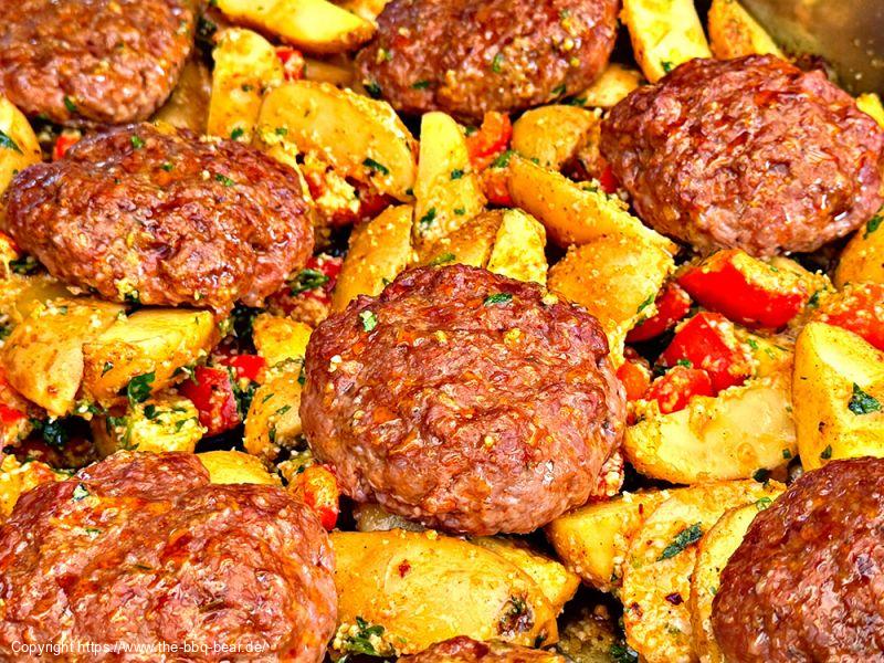 Frikadellen Chili Parmesan Kartoffel Blech