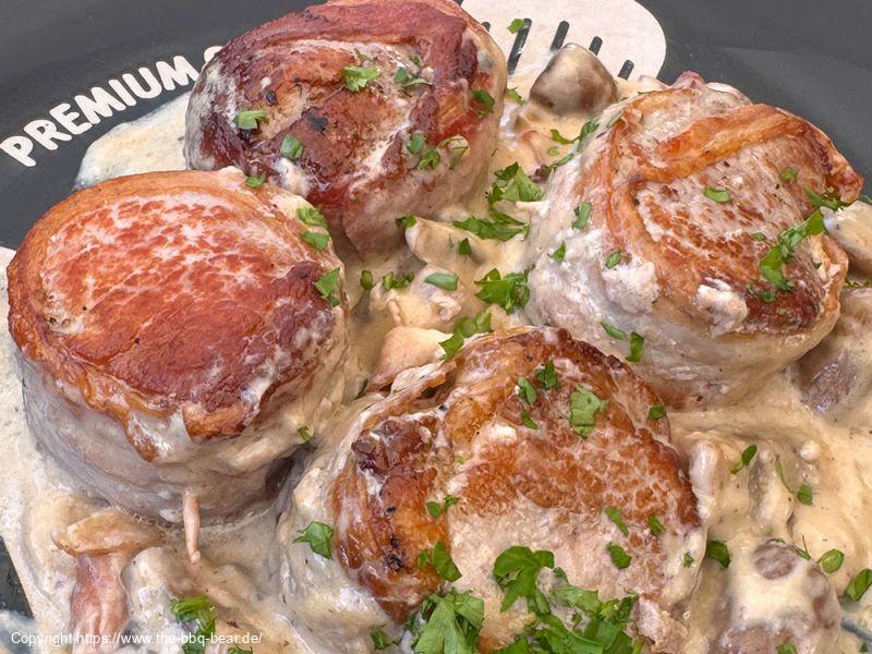 Schweinefilet in Speck Sahnesauce