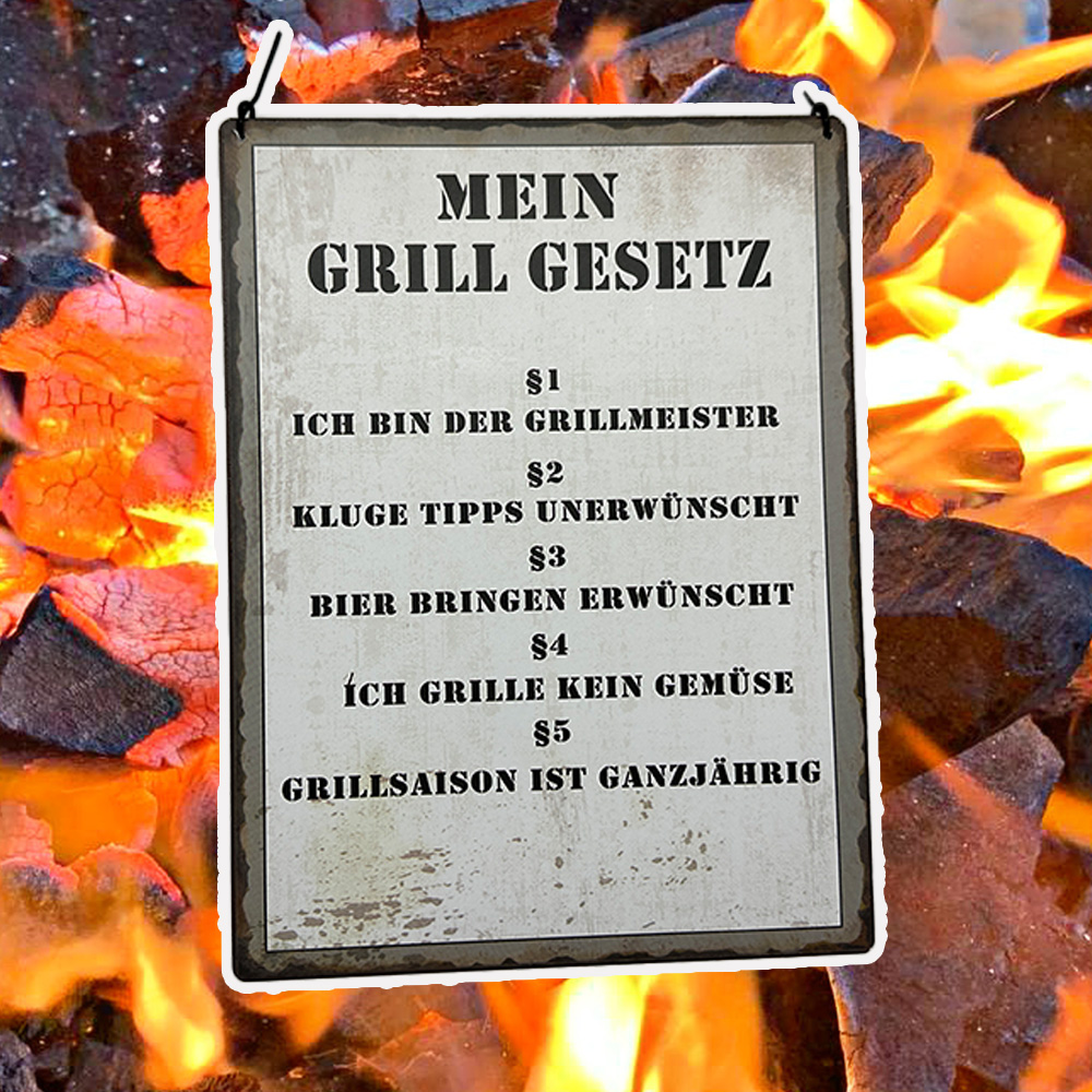 Blechschild “Grill Gesetze" Grillplatz Deko Blechschild “Grill Gesetze" Grillplatz Deko